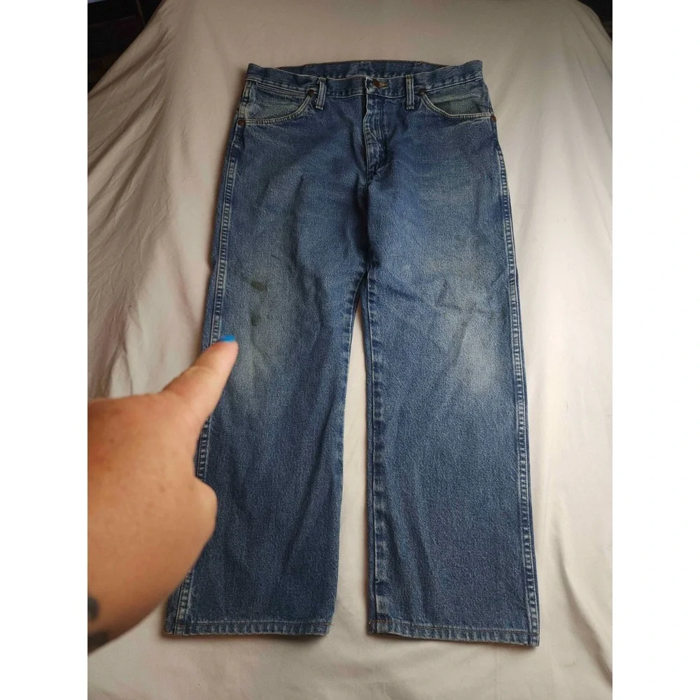 Wrangler Jeans Mens 34x26 Blue Denim Western Cowboy Classic Americana Heritage
